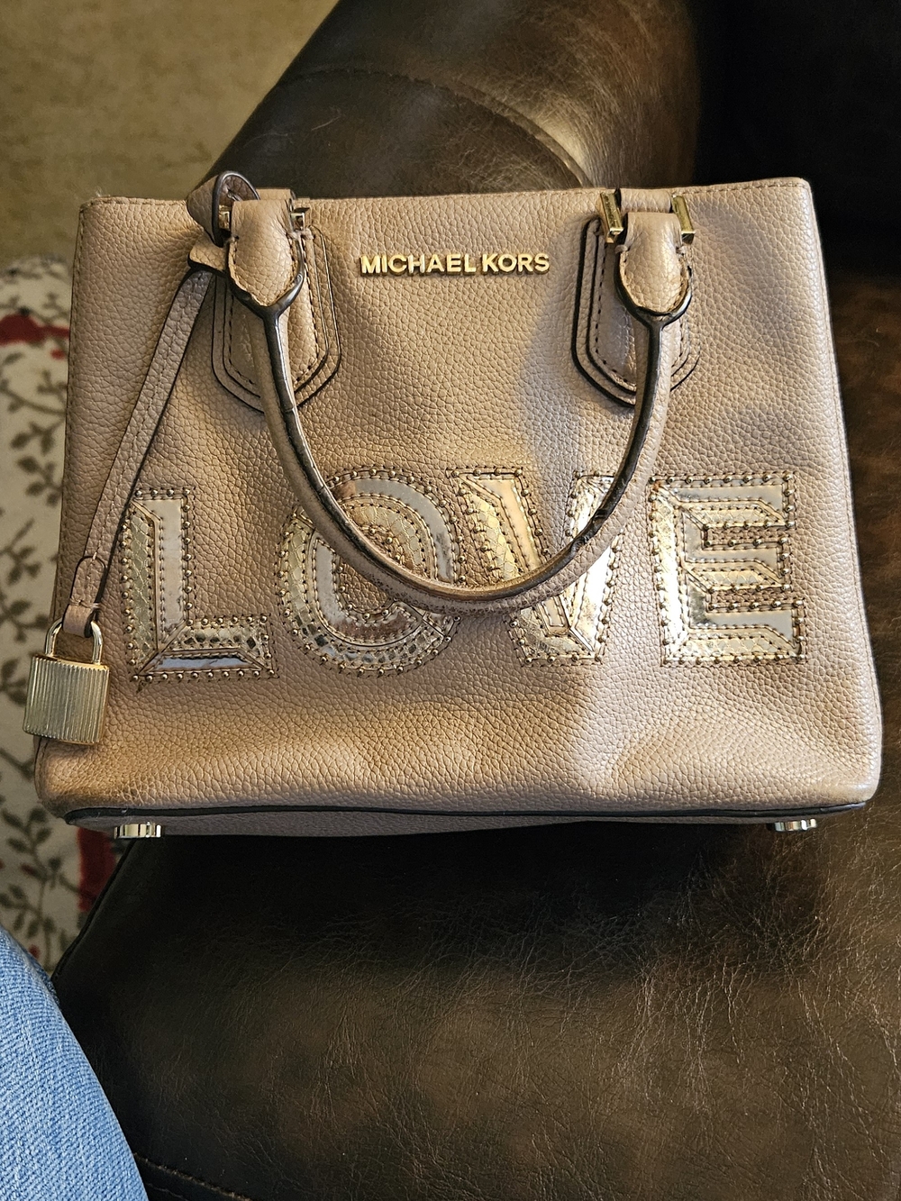 Michael Kors Structured Satchel in Brown